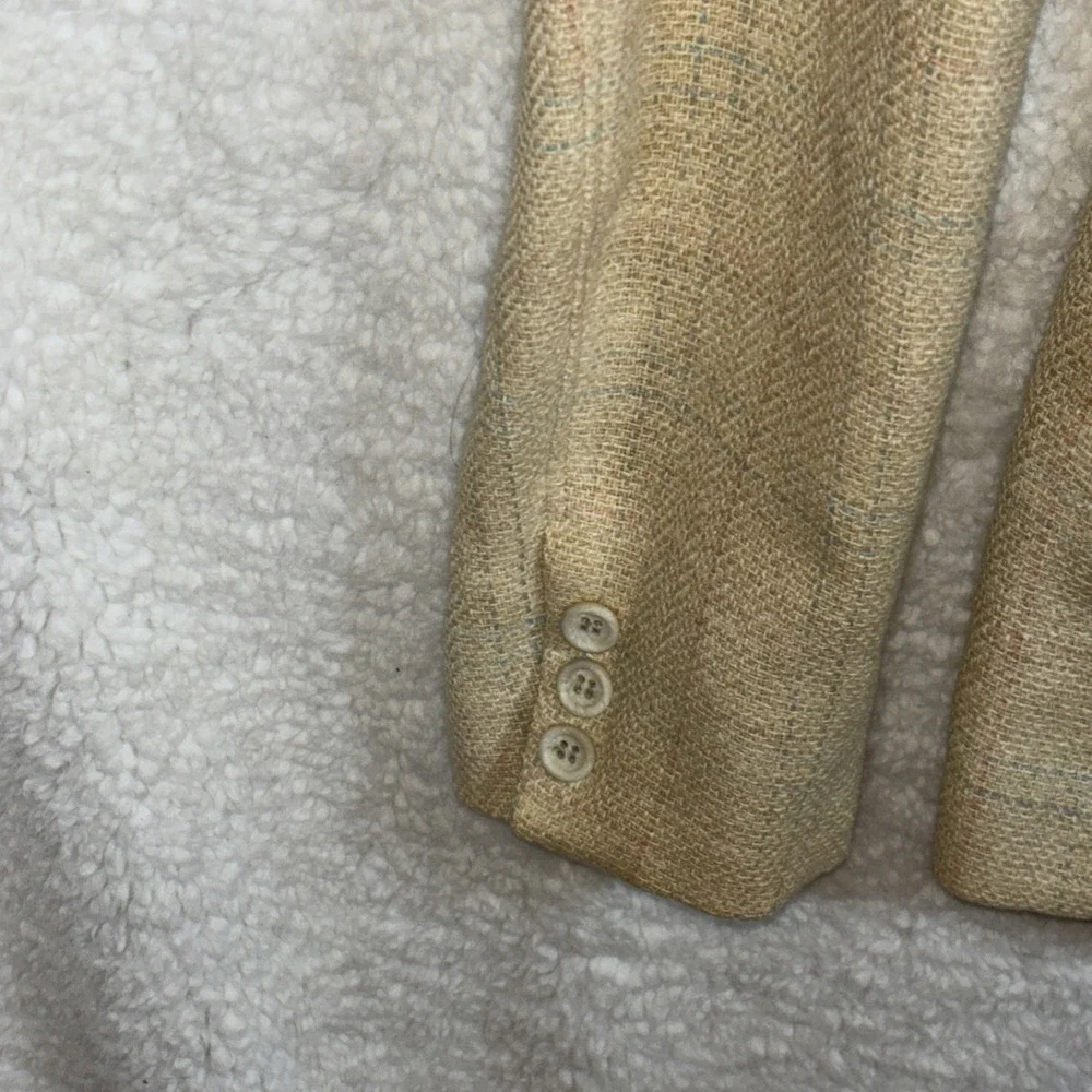Vtg Country Britches Women Coat Size pit to pit 34Plaid Beige‎
